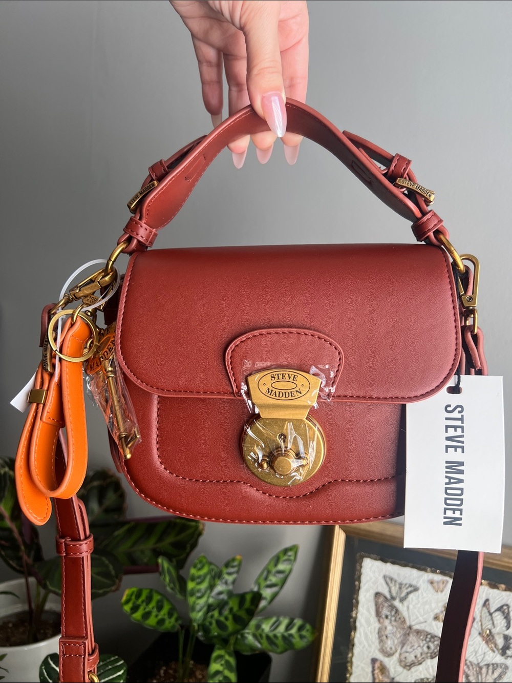 Steve Madden Brusso Rust Color Crossbody handbag